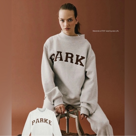 Parke | Tops | Parke Texas Varsity Mockneck Gray And Brown Logo ...